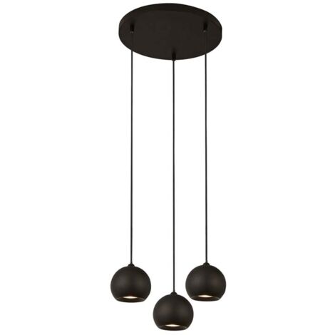 Hängeleuchte Pendelleuchte Deckenlampe Stahl Schwarz 3-Flammig Esszimmerleuchte