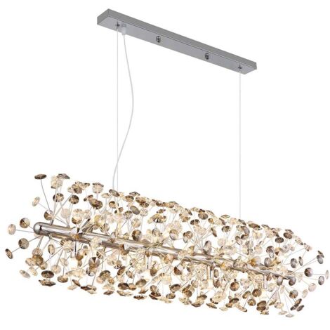 Hängeleuchte Pendelleuchte Esszimmerlampe LED 12-Flammig Kristall rauch klar