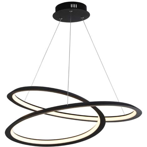 Hängeleuchte Pendelleuchte Esszimmerlampe LED dimmbar Aluminium schwarz opal