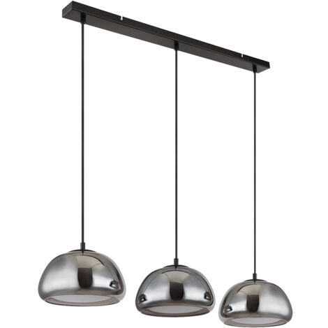Hängeleuchte Pendelleuchte Wohnzimmerlampe 3-flammig Schwarz Metall 95 cm