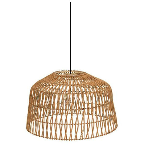 Hängeleuchte Rattan Ø 49 cm Natur E27 Boho Style Modern Hängelampe Wohnzimmer Pendelleuchte Schlafzimmer