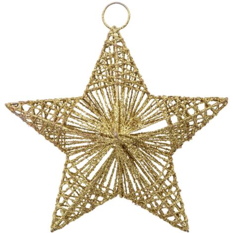 Hängeleuchte Stern Linie aus Metall Gold 15cm - Feeric lights & christmas