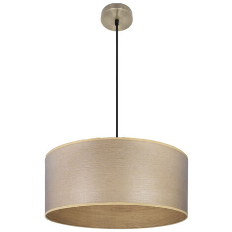 Hängeleuchte tania 1xe27 Leder/helles Holz regx50x50 cm