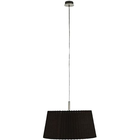 Hängeleuchte Textilschirm Wohnzimmerleuchte hängend Pendelleuchte schwarz, Alu Kunststoff, 1x E27 Fassung, DxH 40x110 cm