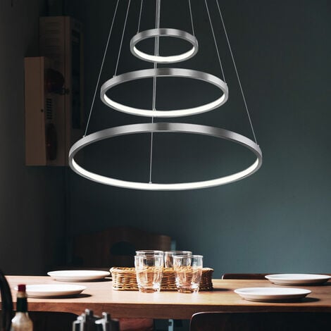 Hängeleuchte Wohnzimmer LED Pendelleuchte Ring Hängelampe Esstisch dimmbar höhenverstellbar, 1x LED 1x 57 Watt 1x 2200 lm, DxH 51x120 cm, Esstisch