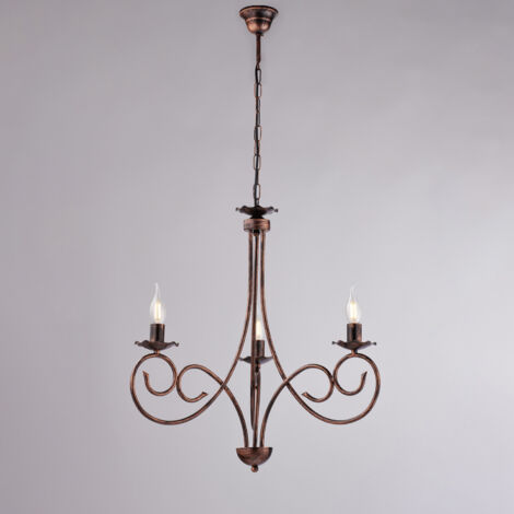 Hängeleuchter aus Eisen Schwarz DECO Kupfer drei Lichter 50x h60 cm