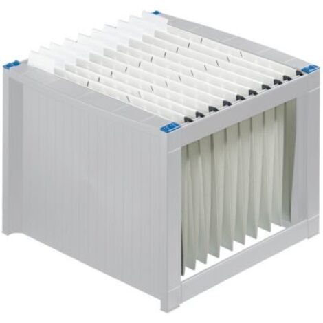 Hängemappenbox the rack DIN A4 40 Hängemappen Polystyrol lichtgrau/blau