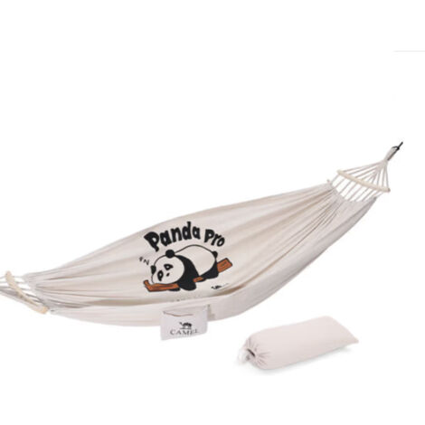 Hängematte 2 Personen 190x150cm Last 150kg Leinwand-Baumwoll-Hängematte Outdoor für Garten Indoor Kinder Balkon Mit abnehmbarem Spreizstab Süßer Panda