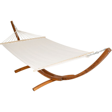 Hängematte XXL mit Holzgestell für 2 Personen - Sitzhängematte, Hängematte, Hängestuhl - weiß