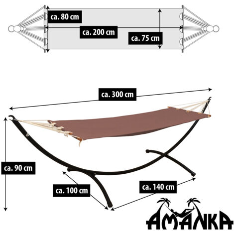 Hängematte mit Gestell 300x100 Garten Liege Hängemattengestell aus Metall