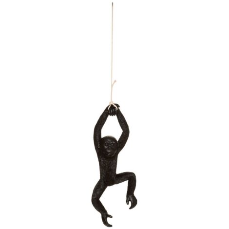 Hängende Affenstatuette Safari - Kunstharz - weiß - H39 -5 cm