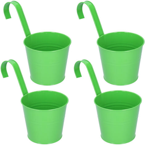 hängende Blumentöpfe aus Eisen für Sukkulenten – Garten- und Balkonaccessoire (Grün, abnehmbar)