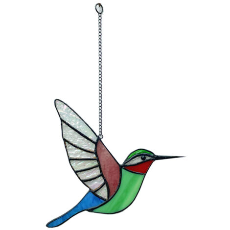 Hängende Glasdekoration „Kolibri-Zoo“, personalisiertes Muttertagsgeschenk, farbenfrohe Glaskunst