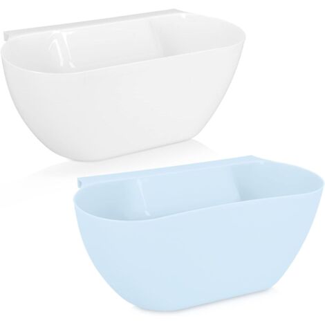 Hängende Küchenabfalleimer – 2er-Set Bioabfalleimer – Hängende Nassabfalleimer – Weiß/Blau