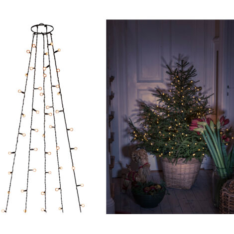 Hängende LED Christbaum Lichterkette 150 bernsteinfarbene LED´s  - "Baummantel"