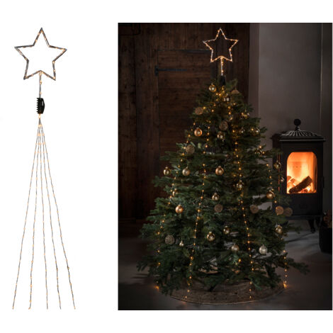 Hängende LED Christbaum Lichterkette mit Stern für Innen 274 LED´s -"Baummantel"
