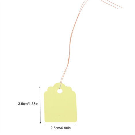 Hängende Pflanzenetiketten - 200 Stück PVC-Schnurmarkierungen für den Garten im Freien (3,5 x 2,5 cm, weiß/blau/gelb)