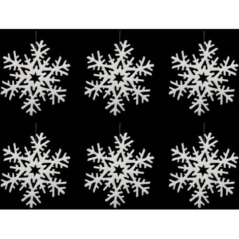 Hängende Polyfoam-Flocken Glitter 20 cm x 6 - Feeric lights & christmas