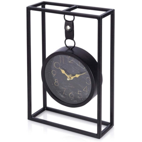 Hängende Uhr auf Metallgestell, 21 x 31 cm