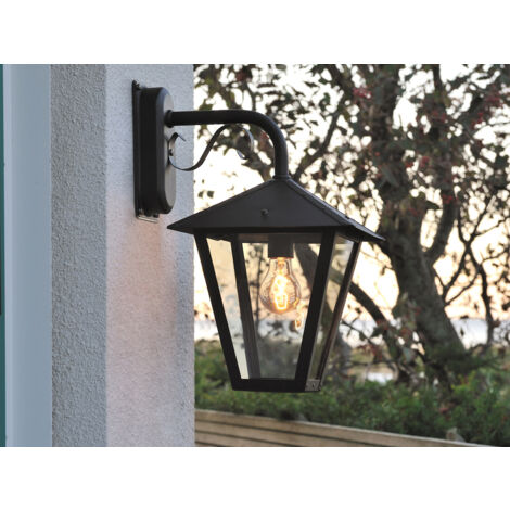Hängende Wandleuchte BENU, E27, Aluminium schwarz, Höhe 43 cm