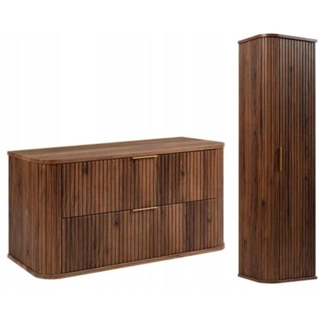 Hängende Waschtischunterschrank - 100,4 cm - Eiche Haselnuss - Elegantes und praktisches Design