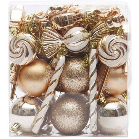 Hängende Weihnachtskugeln als Christbaumschmuck, für die Heimdekoration der Thanksgiving-Feier