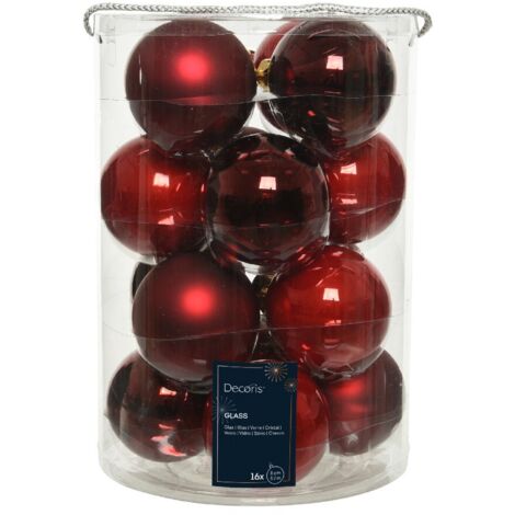 Hängende Weihnachtskugeln aus Glas 8 cm Rot. 16. September