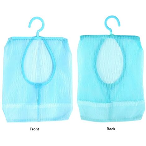 [Hängender Aufbewahrungsbeutel aus Netzgewebe] – Netzbeutel für Unterwäsche und Kosmetikartikel – Polyester & PP – 30 x 26 cm – Blau/Hellgrün/Rosa – Organizer-Hülle
