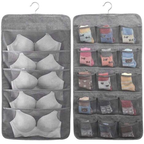 Hängender Aufbewahrungsbeutel für Socken, Unterwäsche, BHs, Krawatten, Kleiderbügelregale, 20 Fächer, Türteiler, 1 Stück