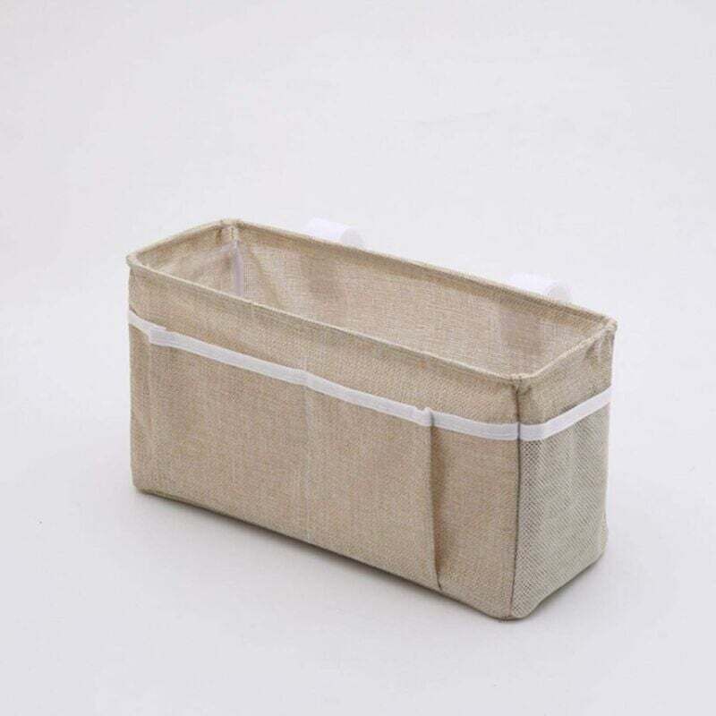 Serbia Beige Cesta Colgante Para Cabecero, Litera, Dormitorio, Libros, Teléfono, Revistas, Cama Y Mesita De Noche. Fácil De Instalar (Beige).