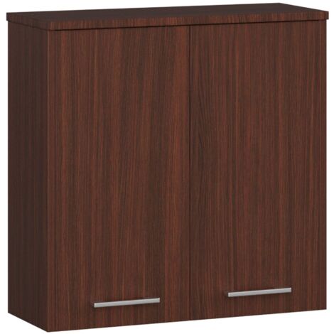 Hängender Badezimmerschrank AKORD FIN Wenge 60 cm 2 Türen 2 Ebenen B60 x H60 x T22,5 cm