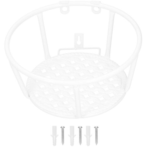Hängender Blumentopfhalter aus Schmiedeeisen für Balkon, Garten, Terrasse, Außendekoration, Weiß