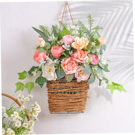 Hängender Hortensienkranz – Frühling/Sommer, wiederverwendbarer Korb, elegant, für Tür/Garten