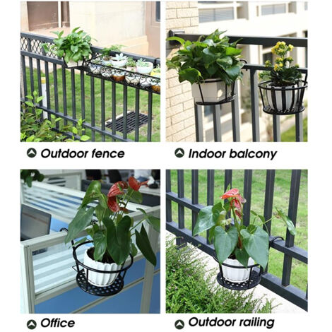 Hängender Metallblumentopf – Tragbarer Pflanzkübel für Balkon und Garten – Eisenblumentopf mit erhöhtem Ständer zum einfachen Gießen und Reinigen