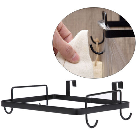 Hängender Müllbeutelhalter - Eisen - Schwarz - 26 x 15,3 x 7,7 cm - Für Küche, Büro, Wohnzimmer