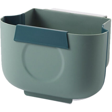 Hängender Mülleimer – Faltbarer Mülleimer – 6 l/10 l/13 l – PP/TPE – Weiß/Grün – 21 x 15 x 13 cm/24 x 15 x 19 cm/24 x 15 x 27 cm – 1 Stück