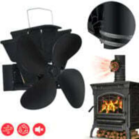 Hängender Ofenventilator, Kaminofenventilator mit 4 Flügeln