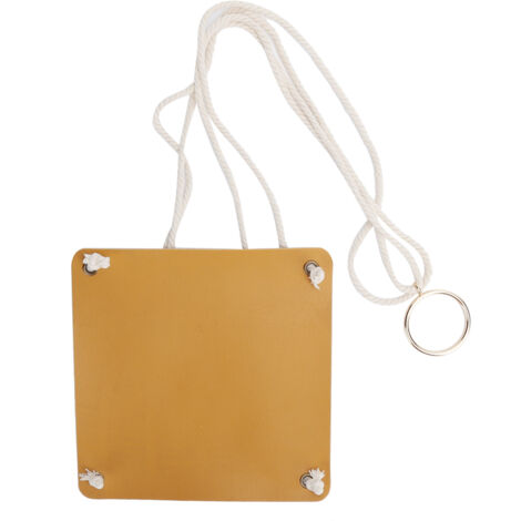 Hängender Pflanztopfhalter aus PU-Leder mit Baumwollseilnetz, Zimmerpflanzenkorb, 20 cm, gelb