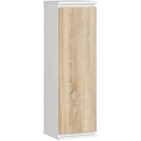 Hängender Schrank AKORD W30 Weiß 30 cm Tür 3 Regalen Front Sonoma-Eiche B30 x H99 x T30 cm