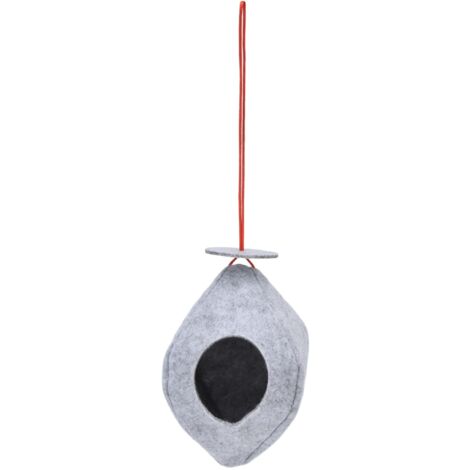 Hängender Vogelfutterspender aus grauem Filz, elegantes Kuppeldesign mit Tragegurt für Garten, Balkon oder Hof