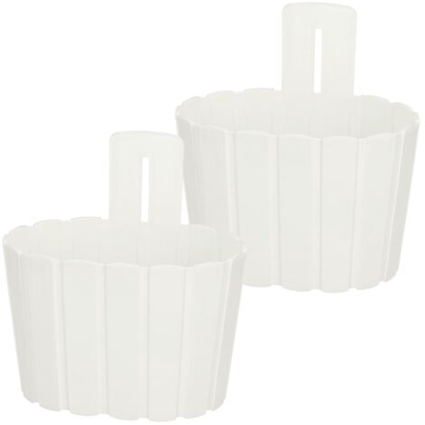 Hängender Wandblumentopf Rustikal Weiß 20 cm Set 2 Stück