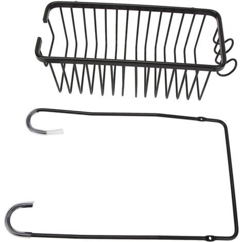 Hängendes Badezimmerregal – Großes Fassungsvermögen, Wandorganizer aus schwarzem Aluminium