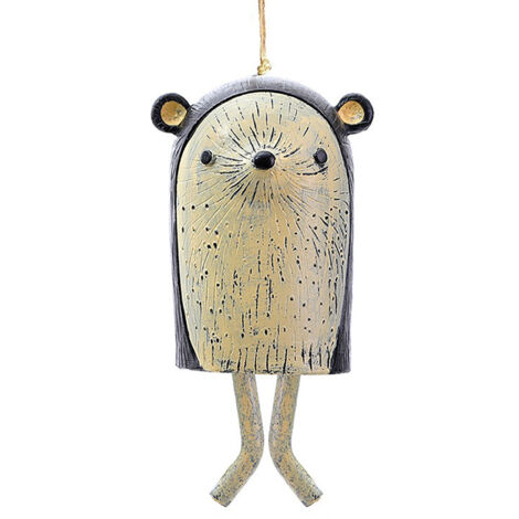 [Hängendes Mobile] Windspiel mit Tiermotiv, ländlicher Igel, handgefertigt aus Kunstharz, 1 Stück, für Garten und Terrasse