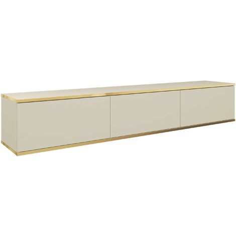 3XE LIVING BEIGE T: L: 135 cm, H: 30 cm, P: 32 cm. TV Lowboard, TV Board, TV Sideboard Hängend, Wandschrank hängend