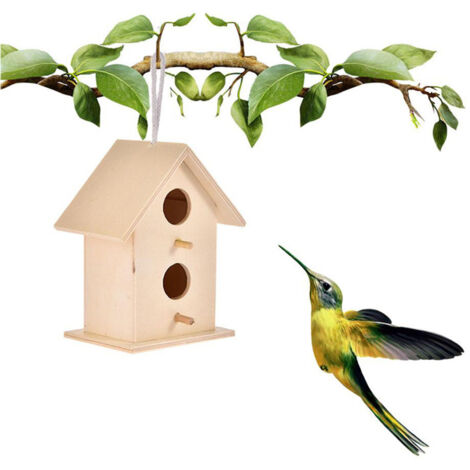 Hängendes Vogelhaus aus Holz für den Garten - Dekoratives Vogelhaus