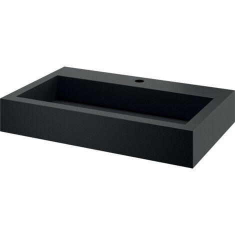 Hängendes Waschbecken - Rechteckig - 70 cm - Schwarzer Edelstahl - AQUEDUTO