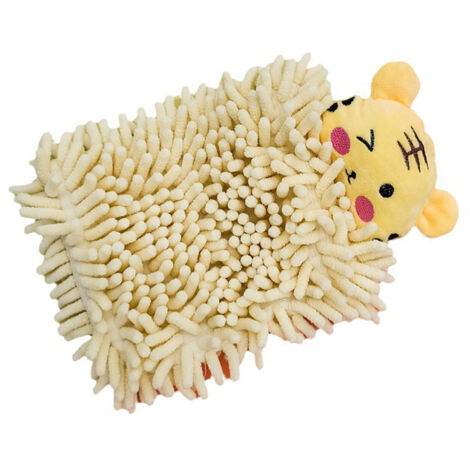 Hängendes Waschhandtuch aus 100 % Mikrofaser – schnelltrocknender, saugfähiger Schwamm mit Tiger-Motiv (26 x 17 cm, 88 g) für Küche und Bad