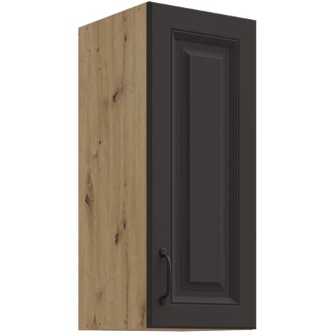 Hängeschrank 30 cm Stilo Grau + Eiche Artisan Küchenzeile Küchenblock Küche