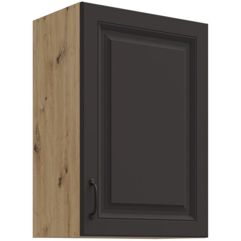 Hängeschrank 50 cm Stilo Grau + Eiche Artisan Küchenzeile Küchenblock Küche
