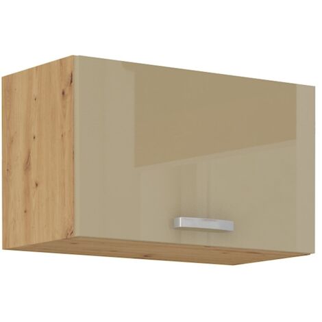 Hängeschrank 60 Eiche Artisan Cappuccino Hochglanz Küchenzeile Küchenblock Küche